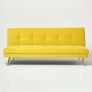 Laurie Velvet Click Clack Sofa Bed, Yellow