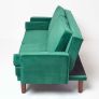 Stanley Velvet Click Clack Sofa Bed with Armrests, Dark Green