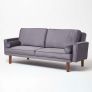 Stanley Velvet Click Clack Sofa Bed with Armrests, Dark Grey