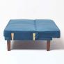 Stanley Velvet Click Clack Sofa Bed with Armrests, Navy