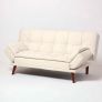 Bailey Velvet Sofa Bed with Armrests, Cream
