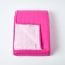 Cotton Quilted Reversible Bedspread Pink & Cerise