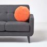 Burnt Orange Velvet Cushion, 40 cm Round