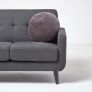 Dark Grey Velvet Cushion, 40 cm Round