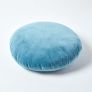 Blue Velvet Cushion, 40 cm Round