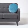 Blue Velvet Cushion, 40 cm Round