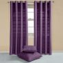 Cotton Rajput Ribbed Purple Curtain Pair