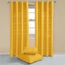 Cotton Rajput Ribbed Yellow Curtain Pair, 54 x 54" Drop