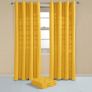 Cotton Rajput Ribbed Yellow Curtain Pair, 54 x 54" Drop