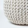 Natural Round Cotton Knitted Pouffe Footstool