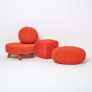Burnt Orange Cube Cotton Knitted Pouffe Footstool
