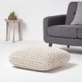 Natural Square Cotton Knitted Pouffe Floor Cushion