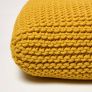 Yellow Square Cotton Knitted Pouffe Floor Cushion