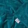 Teal Green Velvet Quilted Throw