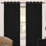 Black Thermal Blackout Eyelet Curtain Pair, 66 x 72"