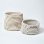 Natural Cotton Knitted Round Storage Basket