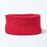 Red Cotton Knitted Round Storage Basket