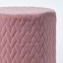 Kensington Velvet Round Footstool, Pink