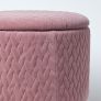 Balmoral Velvet Footstool with Storage, Pink