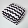 Large Black and White Bean Filled Cube With Chevron Design