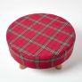 Traditional Red, Green and White Tartan Flat Footstool with Legs