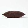 Chocolate Brown Real Leather Suede Cushion with Feather Filling
