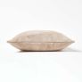 Cream Real Leather Suede Cushion with Feather Filling
