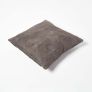 Grey Real Leather Suede Cushion with Feather Filling