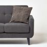 Grey Real Leather Suede Cushion with Feather Filling