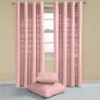 Cotton Rajput Ribbed Pink Curtain Pair