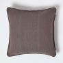 Cotton Rajput Ribbed Charcoal Grey Cushion Cover