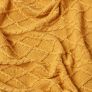 Mustard Diamond Cable Knit Cotton Throw 