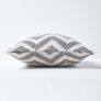 Grey Geometric Cotton Knitted Cushion Cover, 45 x 45 cm