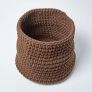 Chocolate Cotton Knitted Round Storage Basket
