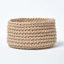 Linen Cotton Knitted Round Storage Basket