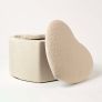 Arundel Heart-Shaped Velvet Footstool with Storage, Cream