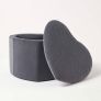 Arundel Heart-Shaped Velvet Footstool with Storage, Grey