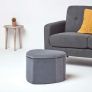 Arundel Heart-Shaped Velvet Footstool with Storage, Grey