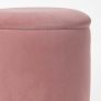 Clarence Velvet Footstool with Storage, Pink