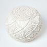 Natural Macrame Knitted Pouffe