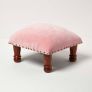 Mable Pink Velvet Footstool