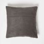 Block Check Grey Leather Cushion 45 x 45 cm