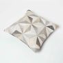 Geometric Star Grey Leather Cushion 45 x 45 cm