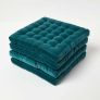 Teal Green Quilted Velvet Chair Pad
