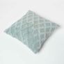 Geometric Diamond Green Tufted Cotton Cushion 45 x 45 cm