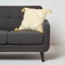 Yellow Geometric Tassel Cotton Cushion 45 x 45 cm 