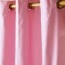 Cotton Plain Pink Ready Made Eyelet Curtain Pair