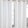 Plain Off White Cotton Eyelet Curtains 117 x 137 cm