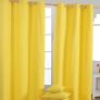 Plain Yellow Cotton Eyelet Curtains 117 x 137 cm
