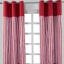 Thick Red Stripe Ready Made Eyelet Curtain Pair